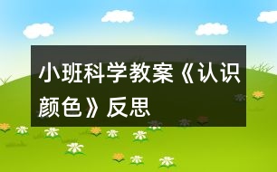 小班科學(xué)教案《認(rèn)識(shí)顏色》反思