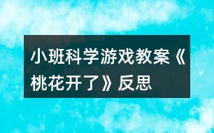 小班科學游戲教案《桃花開了》反思