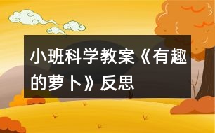 小班科學(xué)教案《有趣的蘿卜》反思