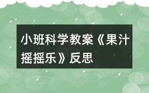 小班科學教案《果汁搖搖樂》反思