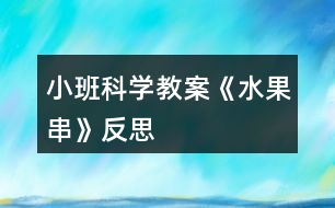 小班科學(xué)教案《水果串》反思