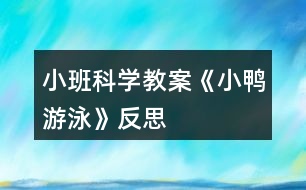 小班科學教案《小鴨游泳》反思