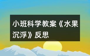 小班科學(xué)教案《水果沉浮》反思