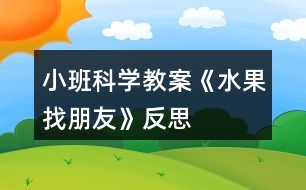 小班科學(xué)教案《水果找朋友》反思