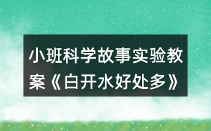 小班科學(xué)故事實驗教案《白開水好處多》反思