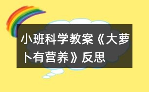 小班科學(xué)教案《大蘿卜有營養(yǎng)》反思