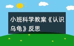 小班科學(xué)教案《認(rèn)識(shí)烏龜》反思