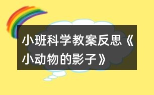 小班科學(xué)教案反思《小動物的影子》