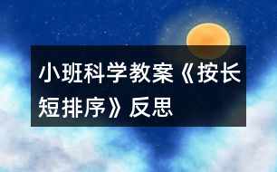 小班科學教案《按長短排序》反思