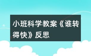 小班科學(xué)教案《誰轉(zhuǎn)得快》反思