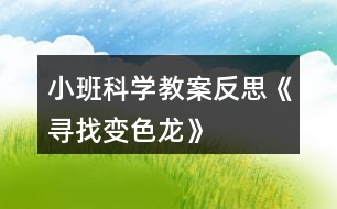 小班科學教案反思《尋找變色龍》