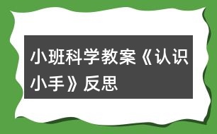 小班科學(xué)教案《認(rèn)識(shí)小手》反思