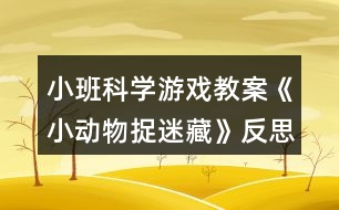 小班科學(xué)游戲教案《小動物捉迷藏》反思