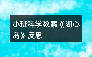 小班科學(xué)教案《湖心島》反思