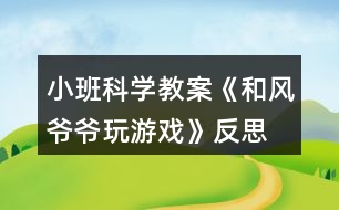 小班科學教案《和風爺爺玩游戲》反思