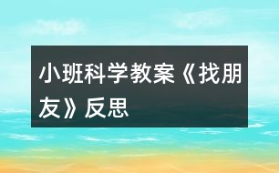 小班科學教案《找朋友》反思