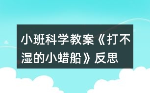 小班科學(xué)教案《打不濕的小蠟船》反思