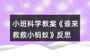 小班科學教案《誰來救救小螞蟻》反思