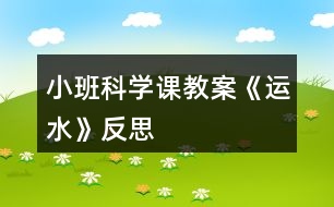 小班科學(xué)課教案《運水》反思