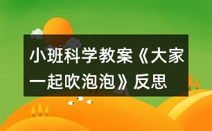 小班科學教案《大家一起吹泡泡》反思