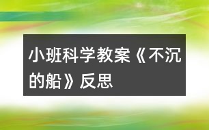 小班科學(xué)教案《不沉的船》反思