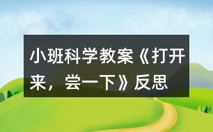 小班科學教案《打開來，嘗一下》反思