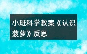 小班科學(xué)教案《認識菠蘿》反思