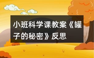 小班科學課教案《罐子的秘密》反思