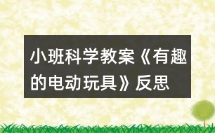 小班科學教案《有趣的電動玩具》反思