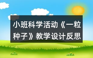 小班科學(xué)活動《一粒種子》教學(xué)設(shè)計反思