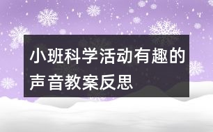 小班科學(xué)活動(dòng)有趣的聲音教案反思