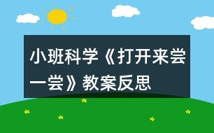 小班科學《打開來嘗一嘗》教案反思