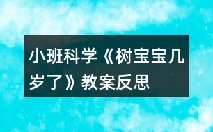 小班科學(xué)《樹(shù)寶寶幾歲了》教案反思