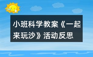 小班科學(xué)教案《一起來(lái)玩沙》活動(dòng)反思