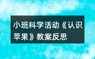 小班科學(xué)活動《認識蘋果》教案反思