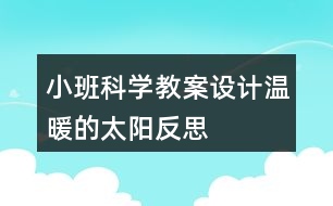 小班科學(xué)教案設(shè)計溫暖的太陽反思