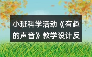 小班科學(xué)活動《有趣的聲音》教學(xué)設(shè)計反思