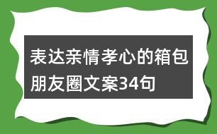 表達(dá)親情、孝心的箱包朋友圈文案34句