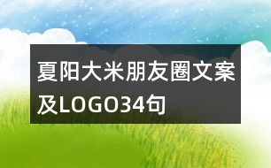 夏陽大米朋友圈文案及LOGO34句