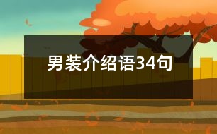 男裝介紹語34句