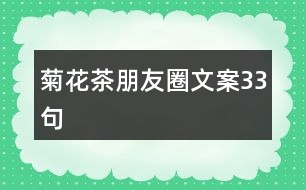 菊花茶朋友圈文案33句