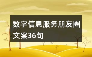 數(shù)字信息服務朋友圈文案36句