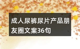 成人尿褲尿片產(chǎn)品朋友圈文案36句