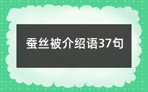 蠶絲被介紹語37句