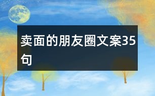 賣面的朋友圈文案35句