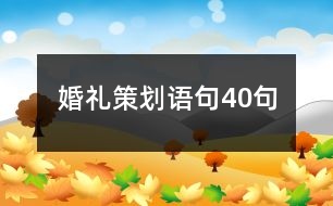 婚禮策劃語句40句