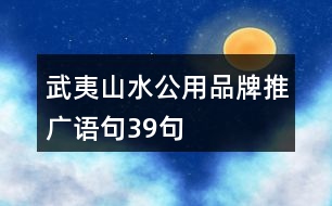 武夷山水公用品牌推廣語(yǔ)句39句