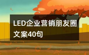 LED企業(yè)營銷朋友圈文案40句