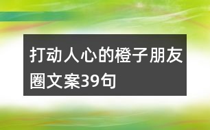 打動人心的橙子朋友圈文案39句