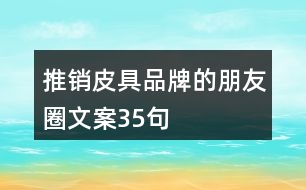 推銷(xiāo)皮具品牌的朋友圈文案35句